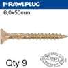 R-TS HARDENED SCREW 6.0X50MM X9 PER BAG