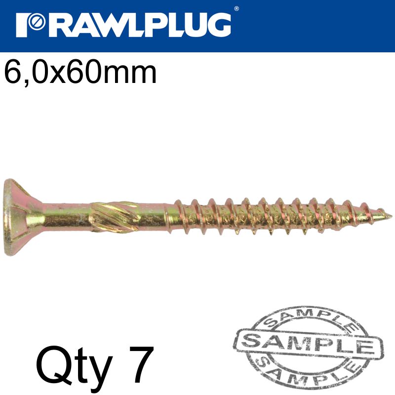 R-TS HARDENED SCREW 6.0X60MM X7 PER BAG R-TS HARDENED SCREW 6.0X60MM X7 PER BAG