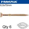 R-TS HARDENED SCREW 6.0X70MM X6 PER BAG