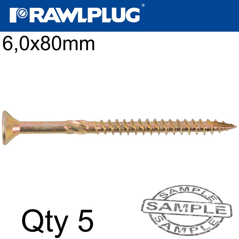R-TS HARDENED SCREW 6.0X80MM X5 PER BAG R-TS HARDENED SCREW 6.0X80MM X5 PER BAG