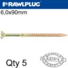 R-TS HARDENED SCREW 6.0X90MM X5 PER BAG