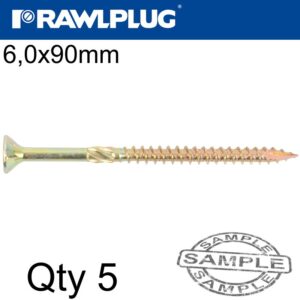 R-TS HARDENED SCREW 6.0X90MM X5 PER BAG