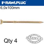 R-TS HARDENED SCREW 6.0X100MM X4 PER BAG