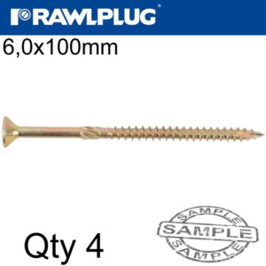 R-TS HARDENED SCREW 6.0X100MM X4 PER BAG