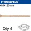 R-TS HARDENED SCREW 6.0X120MM X4 PER BAG