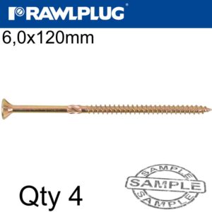 R-TS HARDENED SCREW 6.0X120MM X4 PER BAG