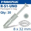 UNIVERSAL PLUG WITH SCREW 8X32MM 20 PER BAG