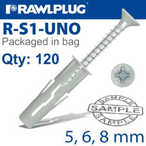 UNIVERSAL PLUG + SCREW ASSORTED 5