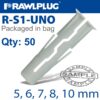 UNIVERSAL PLUG + SCREW ASSORTED 5 6 7 8 10MM X100-BAG