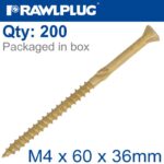 R-DSX SCREWS M4 X 60X36 GINGER RUSPERT X200-TUB