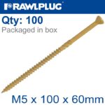 R-DSX SCREWS M5 X 100X60 GINGER RUSPERT X100-TUB