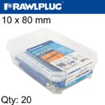 FRAME FIXING FF1 WITH CSK HEAD SCREW 10X80MM 20PSC PER TUB
