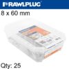 HAMMER IN FIXING 8 X 60MM CSK 25 PSC PER TUB