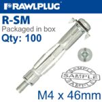INTERSET FIXING FOR DRYWALL M4X46MM X100-BOX 8MM DRILL