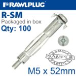 INTERSET FIXING FOR DRYWALL M5X52MM X100-BOX 10MM DRILL