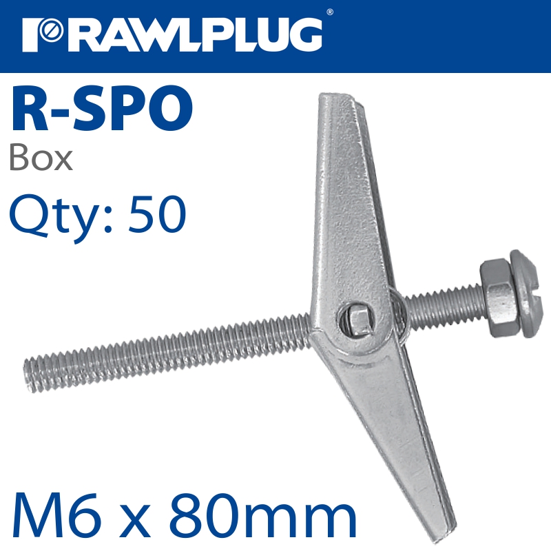 SPRING TOGGLE+SCREWS M6X80 X50-BOX SPRING TOGGLE+SCREWS M6X80 X50-BOX