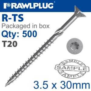TORX T20 CHIPBOARD SCREW 3.5X30MM X500-BOX