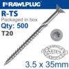 TORX T20 CHIPBOARD SCREW 3.5X35MM X500-BOX
