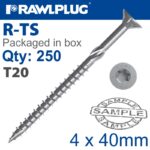 TORX T20 CHIPBOARD SCREW 4.0X40MM X250-BOX