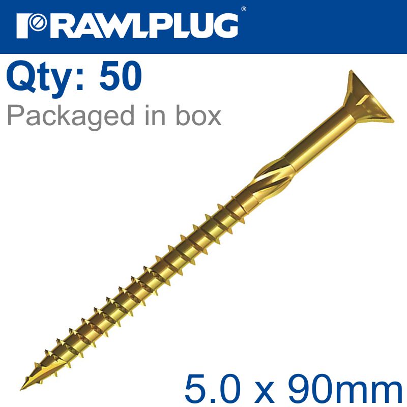 TORX T25 CHIPBOARD SCREW 5.0X90MM X50-BOX TORX T25 CHIPBOARD SCREW 5.0X90MM X50-BOX