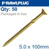 TORX T25 CHIPBOARD SCREW 5.0X100MM X50-BOX