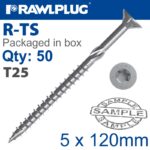 TORX T25 CHIPBOARD SCREW 5.0X120MM X50-BOX