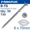 TORX T30 CHIPBOARD SCREW 6.0X70MM X50-BOX
