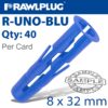 UNIVERSAL PLUG BLUE 8MM X 32MM X40-CLIP