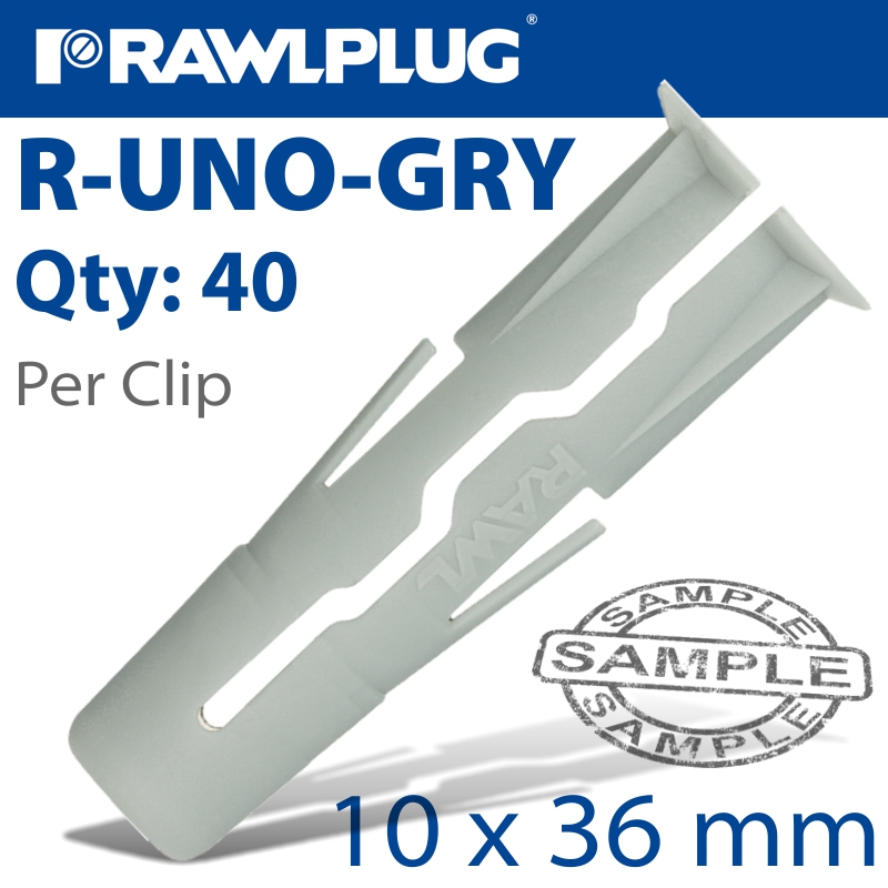 UNIVERSAL PLUG GREY 10MM X 36MM X40-CLIP UNIVERSAL PLUG GREY 10MM X 36MM X40-CLIP