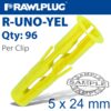 UNIVERSAL PLUG YELLOW 5MM X 24MM X96-CLIP