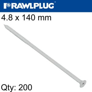 DRILLNG SCREWS FOR STEEL AND TIMBER 4.8X140MM PH2 ZINC FLAKE X200-BOX