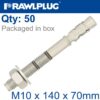 THROUGHBOLT M10X140X70MM X50 -BOX