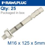 THROUGHBOLT M16X125X5MM X25 -BOX