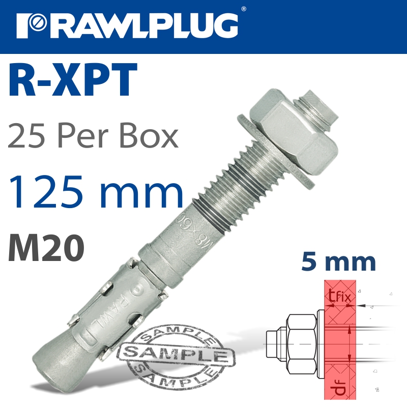 THROUGHBOLT M20X125X25MM X25 -BOX THROUGHBOLT M20X125X25MM X25 -BOX
