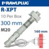 THROUGHBOLT M20X300X160MM X10 -BOX