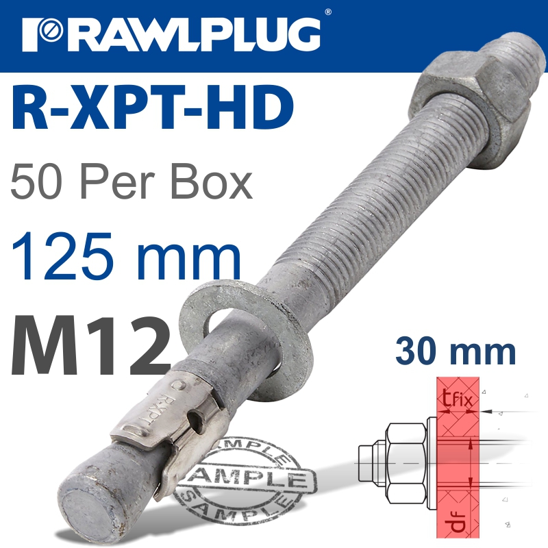 R-XPT HOT DIP GALVANIZED THROUGHBOLTS M12X125MM X50 PER BOX R-XPT HOT DIP GALVANIZED THROUGHBOLTS M12X125MM X50 PER BOX