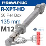 R-XPT HOT DIP GALVANIZED THROUGHBOLTS M12X135MM X50 PER BOX
