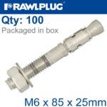 THROUGBOLT SS M6X85X25MM X100 -BOX