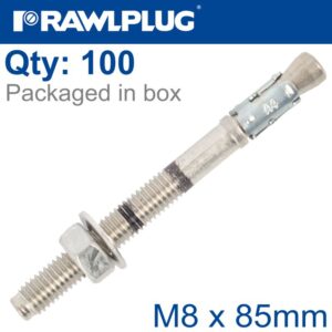 THROUGHBOLT M8x85MM A4 STAINLESS STEEL X100-BOX
