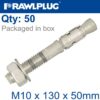 THROUGBOLT SS M10X130X50MM X50 -BOX