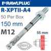 THROUGBOLT SS M12X150X55MM X50 -BOX
