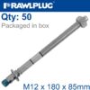 THROUGBOLT SS M12X180X85MM X50 -BOX