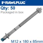 THROUGBOLT SS M12X180X85MM X50 -BOX