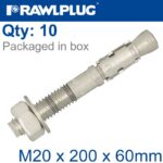 THROUGBOLT SS M20X200X60MM X10 -BOX