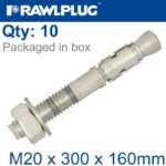 THROUGBOLT SS M20X300X160MM X10 -BOX