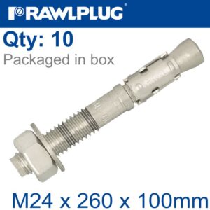 THROUGBOLT SS M24X260X100MM X10 -BOX