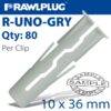 UNO UNIVERSAL PLUG GREY 10MM 80 PER CLIP