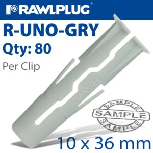 UNO UNIVERSAL PLUG GREY 10MM 80 PER CLIP