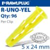 UNO UNIVERSAL PLUG YELLOW 5MM 96 PER CLIP