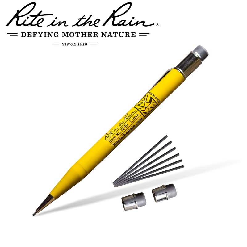 RITE IN THE RAIN MECHANICAL PENCIL YELLOW WITH BLACK LEAD Fallons